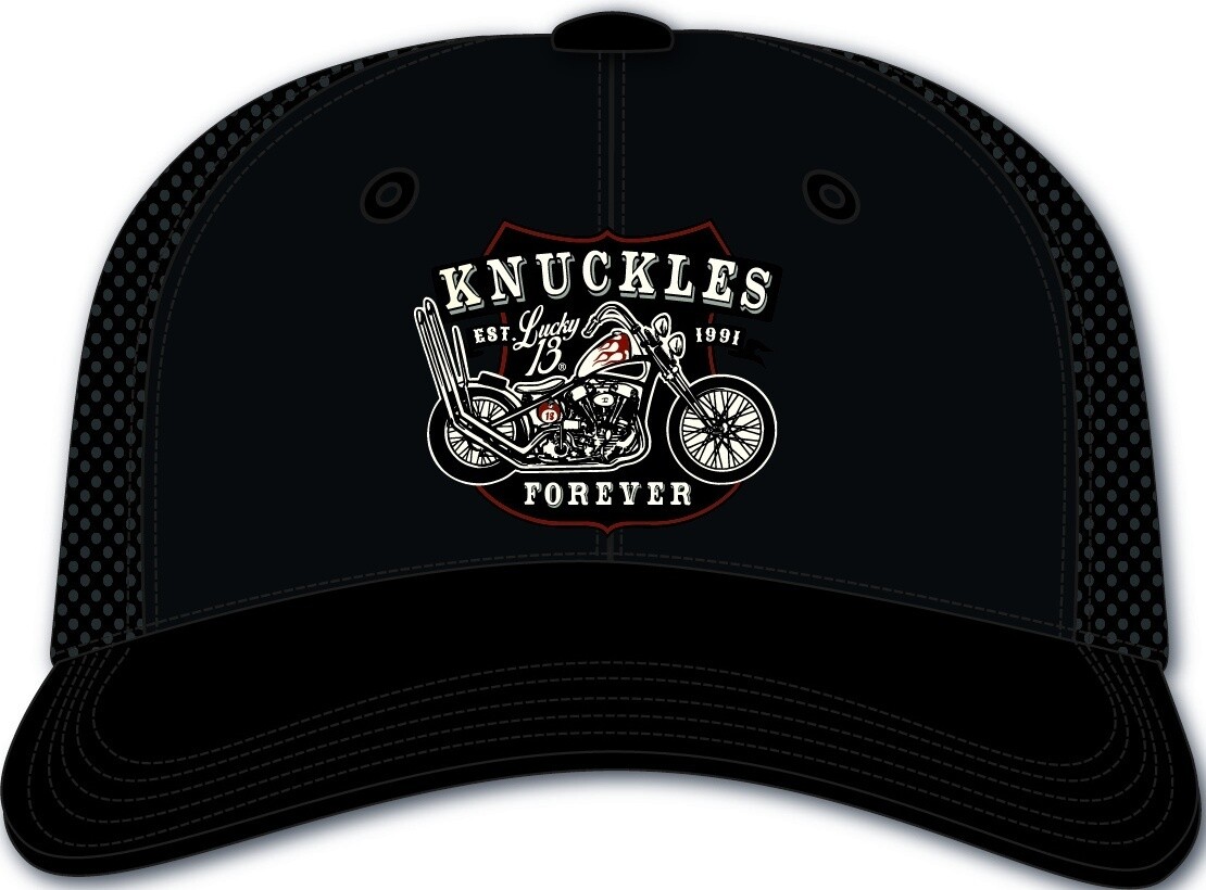 Шляпа дальнобойщика Lucky 13 Cap Knuckles Forever Dismontlers Snapback Черная