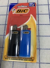 Mini Bic Lighters 2-Pack Sky Blue  Black