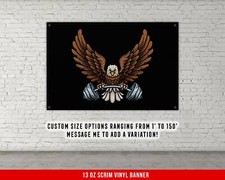 Home Gym Decor Banner - Large Wall Art - Weightlifting Quotes