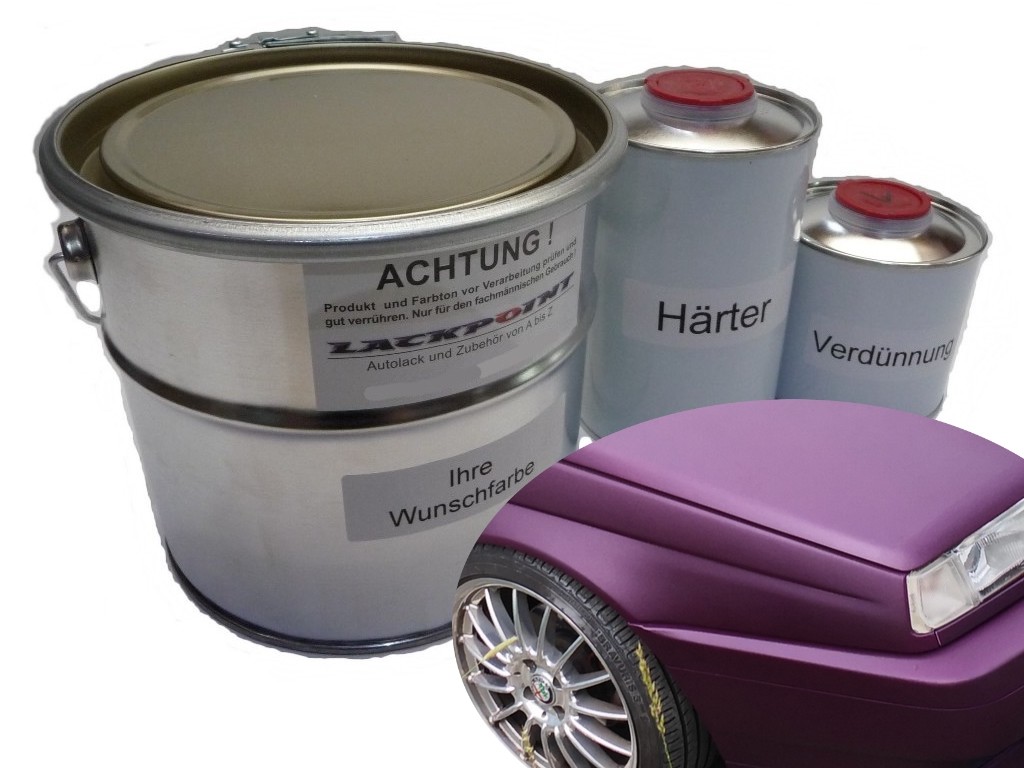 Peinture Voiture 2K Violet Foncé Métallisé - 7 Litres - Sans Vernis - Brillant Et Prêt à L'emploi