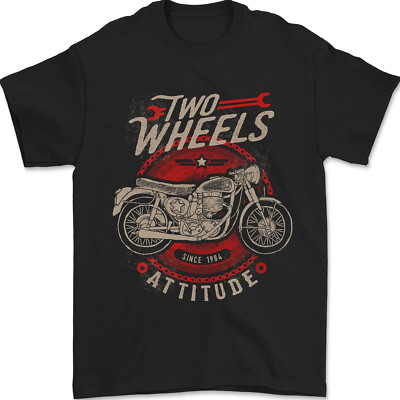 Zwei Räder Attitude Biker Motorrad Herren Maglietta 100% Baumwolle
