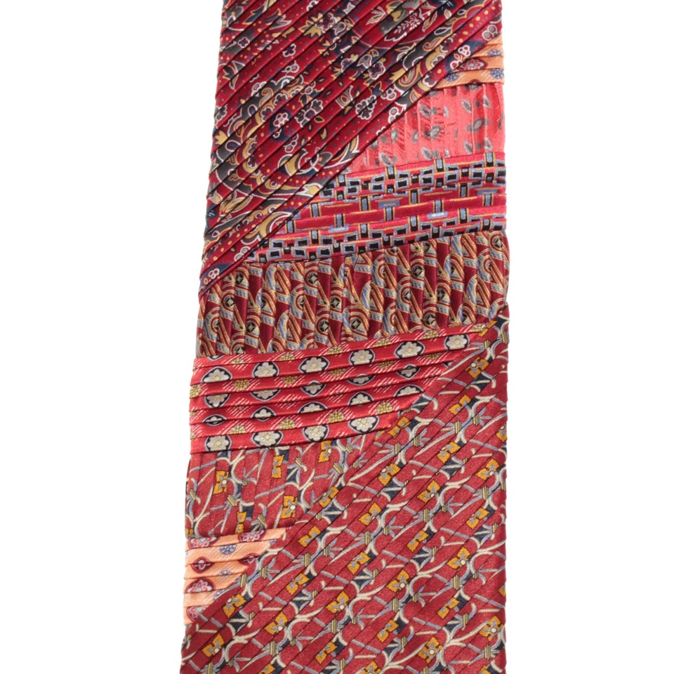 Corbata plisada para el cuello de Italo Ferretti 100 % seda en rojo/azul/multicolor Foto 4 de 4