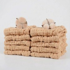 Baby Muslin Washcloths 12"x12" 100 Organic Cotton Unbleached - Soft