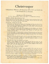 Programme Christvesper Kreuzchor Dresden 1975 Martin Flämig, Christoph Rademann