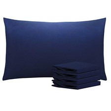 Queen Pillowcase Set - 4 Pack Brushed Microfiber Queen 20" x 30" Navy Blue