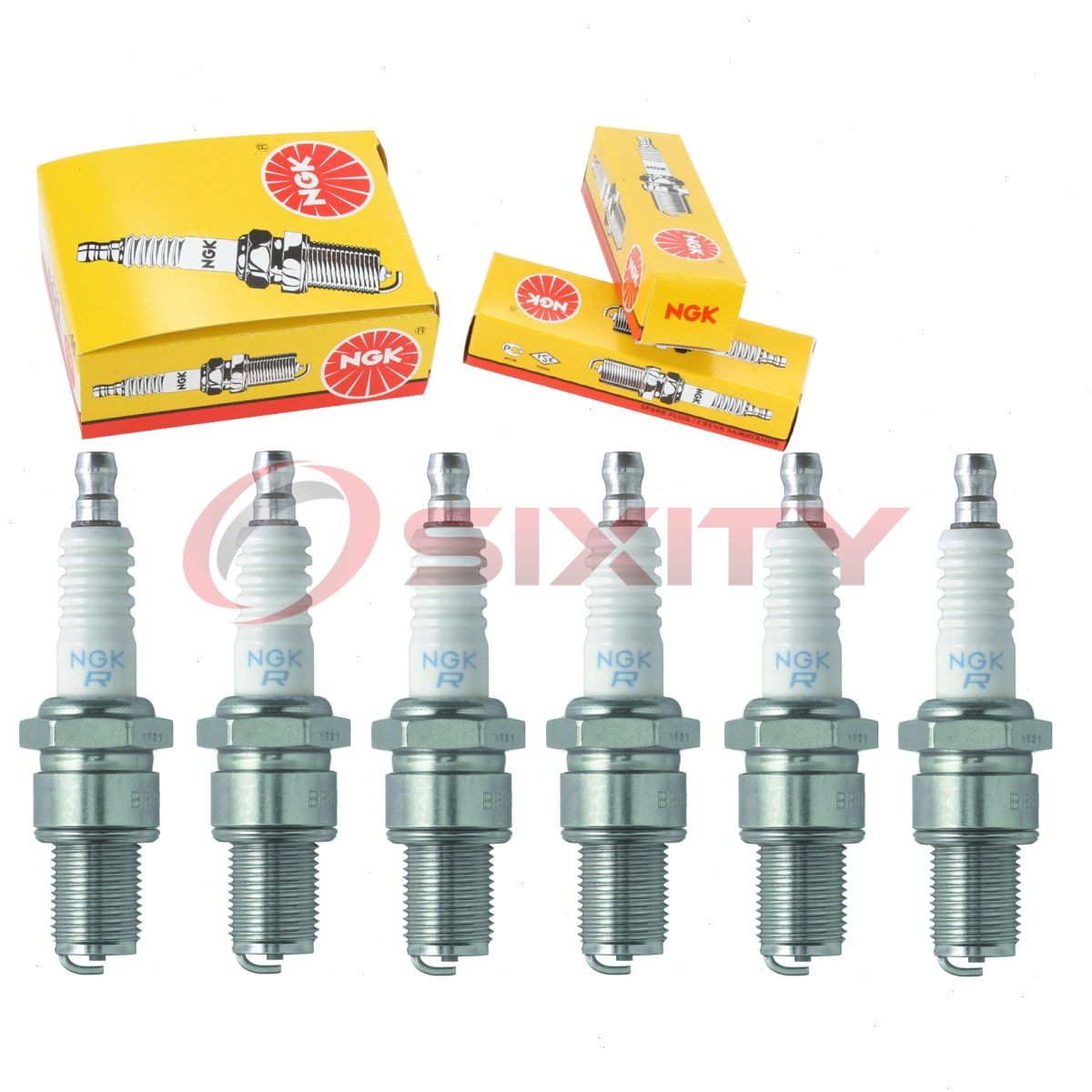 6 pc NGK 95205 BR6ES BLYB Standard Spark Plugs for WR7CPX WR7CP WR7CCX WR7CC cm