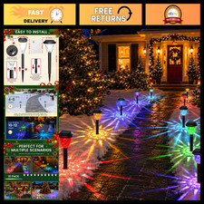 Solar RGB Christmas Pathway Lights - 10 Pack Outdoor Decorative Lighting