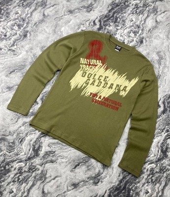 Vintage Dolce Gabbana T-Shirt Long Sleeve Big Logo Men Size S