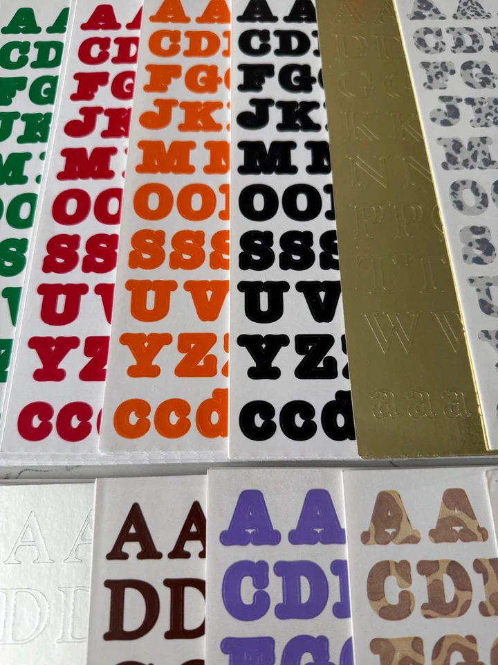 Hojas de pegatinas Creative Memories ABC/123 12x12" ~ Colores varios ~ 3/4" tú eliges Foto 3 de 4