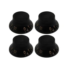 FLEOR 4PCS Black Top Hat Volume Tone Speed Control Knobs for LP /SG Style Guitar