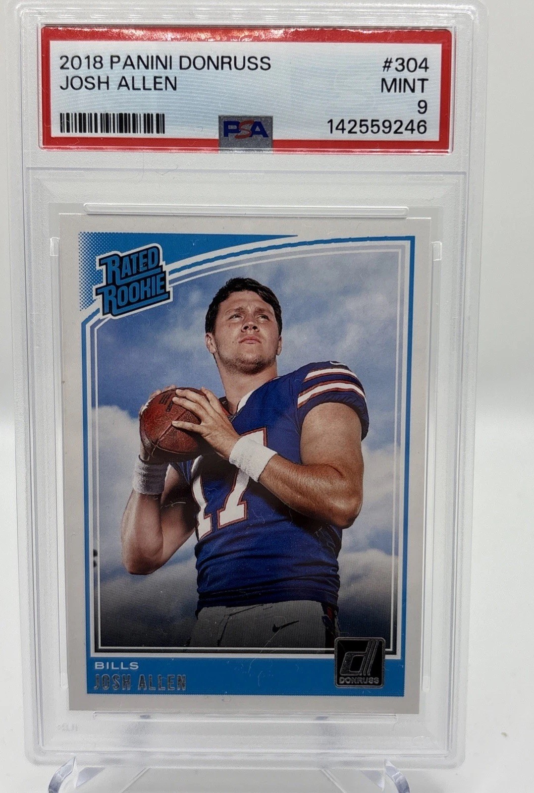 Panini 2018 Donruss Josh Allen Rated Rookie RC #304 Bills PSA 9