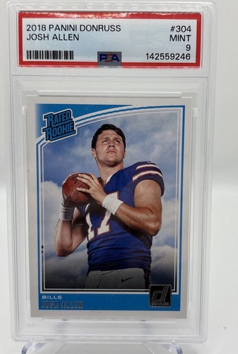 Panini 2018 Donruss Josh Allen Rated Rookie RC #304 Bills PSA 9