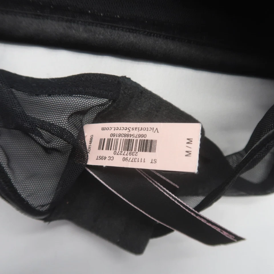 Lencería Halter Victoria's Secret Muy Sexy Bralette Talla Mediana Encaje Negro Nuevo con Etiquetas Foto 4 de 4