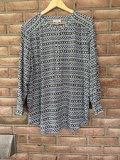 Loft 1/2 Button Pullover Long Sleeve Round NeckLine Blouse Women's Size XL.