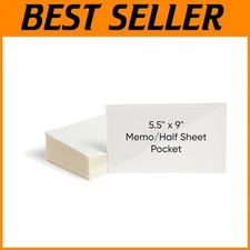 Self-Adhesive Clear Vinyl Pocket Sleeves, 9x5.5", 100