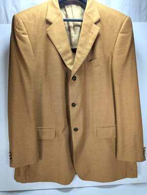 Sartoria Correale Davinci Mens Wool Blazer/Jacket Sz 48 Italy Carmel Brown