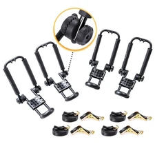 Aa-racks 2 Pair J-bar Rack Roof Top Mount with 16 Ft Ratchet Lashing Straps, Fol