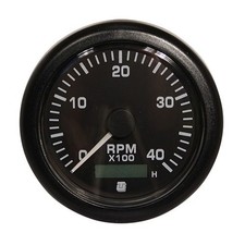 Uflex 4000 RPM Tacho Hourmeter Gauge in Black 4-47253