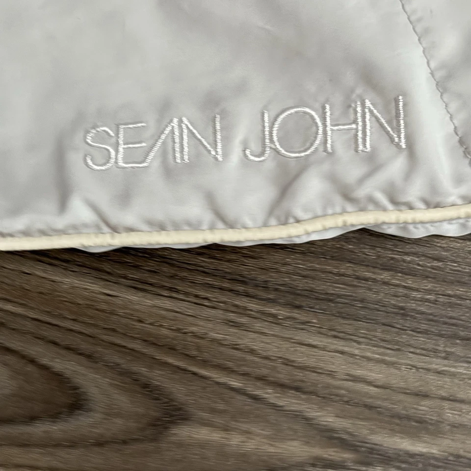 Pantalones deportivos Y2K Sean John bordados de poliéster forrados grises anchos holgados XXL para hombre Foto 2 de 4