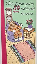   HAPPY 50TH BIRTHDAY GREETING CARD  FIFTY YEARS OLD / FUN / HUMOR / AGING