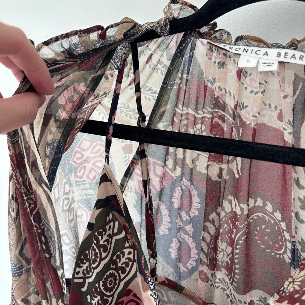 Veronica Beard Isra Multicolor Patchwork Print 10… - image 7