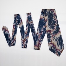 Vtg Mayers Mens Necktie Blue Tan Purple Silk Abstract Floral Made in USA