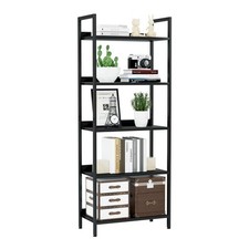 Bookshelf, 5 Tier Bookshelves, Home Office Bookcase Shelf Storage Organizer, ...