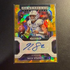 2022 Prizm Draft Picks Nick Starkel Sensational Signatures - Gold Ice Auto