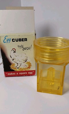 EGG CUBER THE SQUARE EGG MAKER VINTAGE WITH BEAUTIFUL COLORFUL ORIGINAL BOX. 