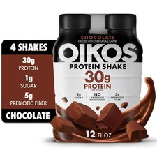 Oikos Protein Shake, Shelf Stable, Chocolate, 30g Protein, 12 fl oz, 4 Count  Bo