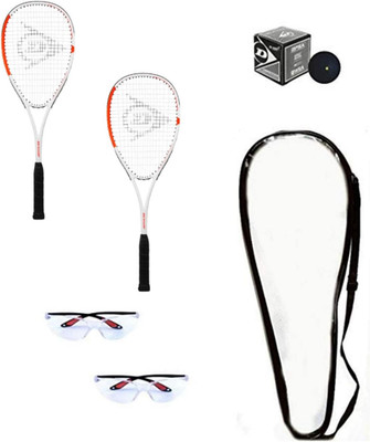 Dunlop Sports Squash Racquet Set (Includes 2 Racquets, 2 Eyeguards, 1 Ball, Cove