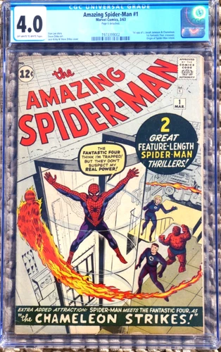 AMAZING SPIDER-MAN #1 CGC 4.0 OW/WHT PAGES 1963 KEY STRONG EYE APPEAL