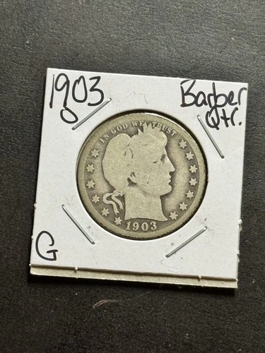1903 O Barber Silver Quarter Nice G+ Good U.S. 25c Type Coin (Raw18238)