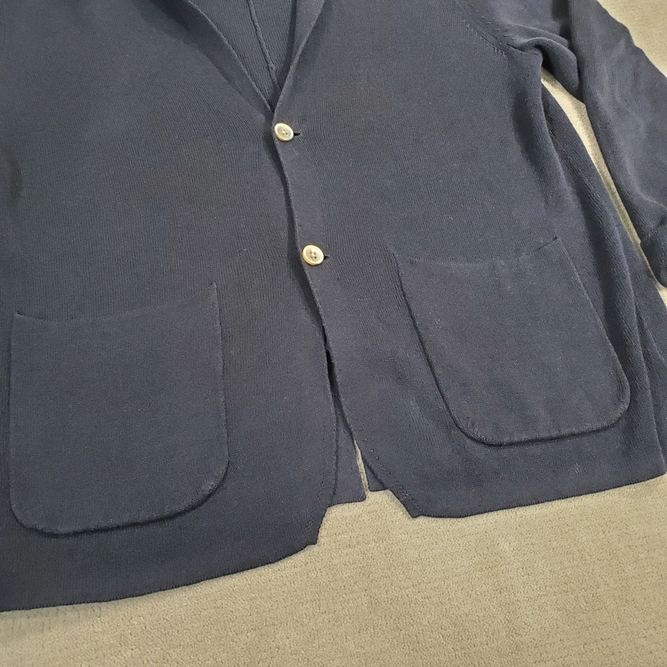 Blazer Suéter Brooks Brothers Para Hombre Extra Grande Azul Hilo Italiano Lino Algodón Foto 3 de 4