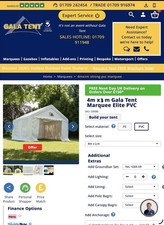 Gala Elite PVC Marquee Tent 4m x 3m with Ground Bar Set White