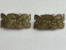 '70's Musi Gold Tone Glitter Braided Style Shoe Clips