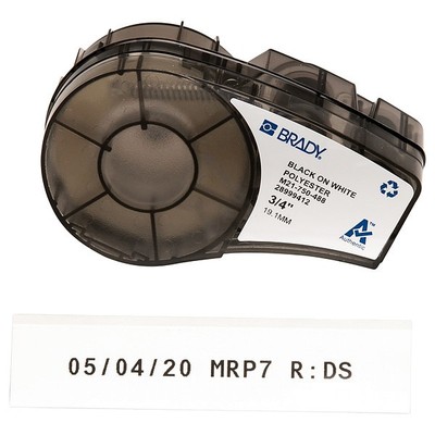 Brady Label Cartridge,Black/White,3/4 In. W M21-750-488 Brady M21-750-488