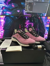 Chanel Pink Suede Calfskin Trainers SIZE 38