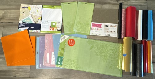 Cricut Vinyl Backed Transfer Paper 12”Adhesive Cutting Mat Mixed Used Lot