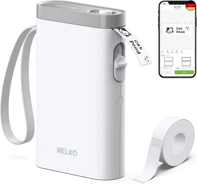 Nelko Etikettendrucker, Bluetooth P21 Selbstklebendes Etikettiergerät Tragbarer 