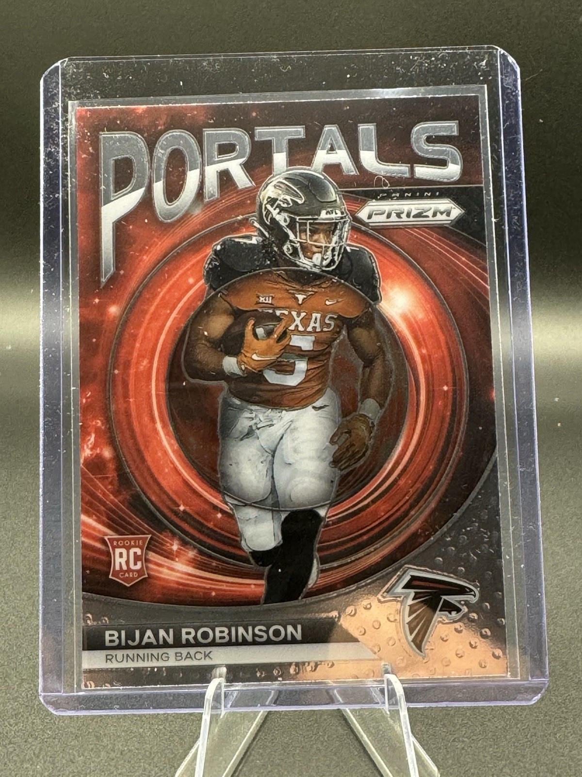 2023 Panini Prizm Bijan Robinson Portals Rookie Insert #PO-8 Atlanta Falcons