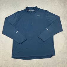 Nike Jacket Men's XXL Blue Dri-Fit Running 1/4 Zip Lightweight Nike Element