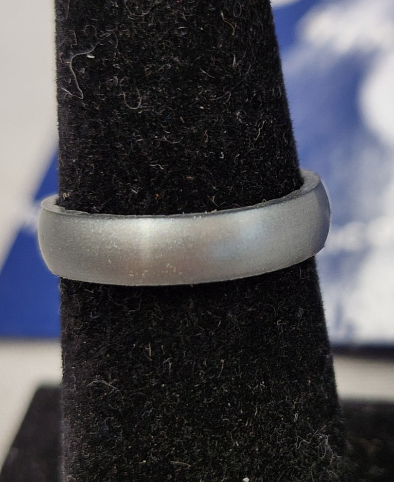 Enso Elements Luxe Thin Silicone Silver Ring sz 6 - image 2