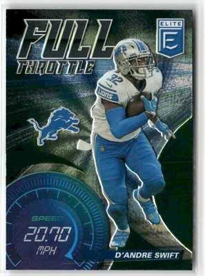 D'Andre Swift 2021 Donruss Elite Full Throttle Detroit Lions #32