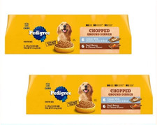 Pedigree Chopped Ground Dinner Chicken Bacon Variety Pack Wet Dog Food,24 Pack