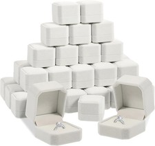 40 Pcs Velvet Ring Boxes Bulk for Jewelry Display, 2.17x1.97x1.57 inch Weddin...