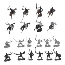 28PCS Medieval Knights Warriors Horses s Figures Model Playset Toy