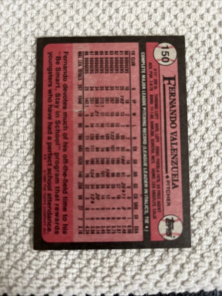 1989 Topps - Fernando Valenzuela #150 Collector's Edition (Tiffany) - Image 3 of 4