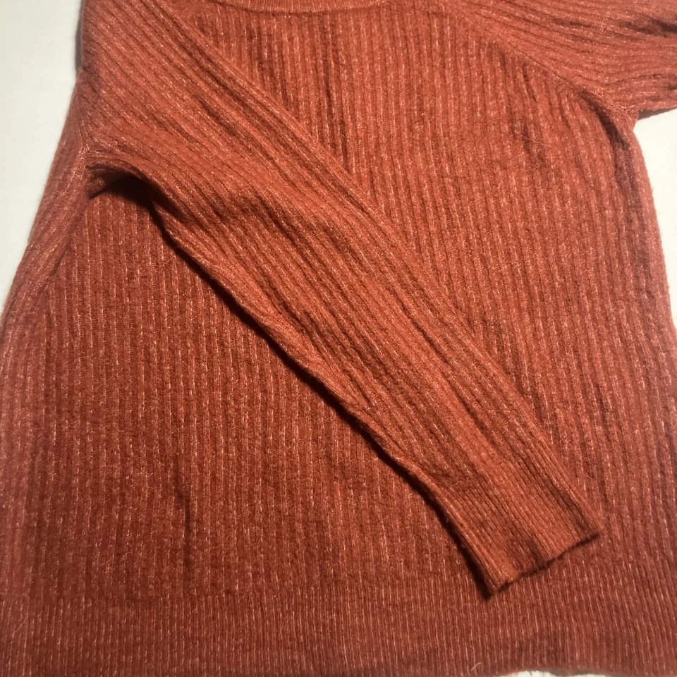 Vero Moda Red Orange Sweater Women's Medium Knit Ribbed Crew Neck - Image 4 of 4