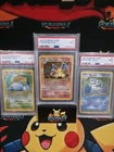 Base Set Trio Charizard 4/102, Blastoise 2/102 & Venusaur 15/102 Holo PSA 9 Mint